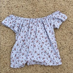 Garage off the shoulder crop top